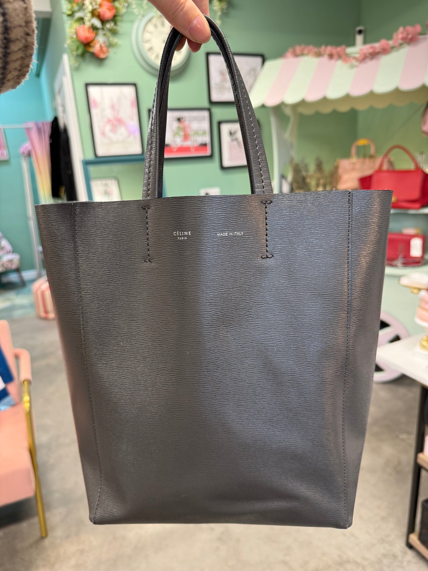 Céline Cabas Tote – Charcoal (Medium)