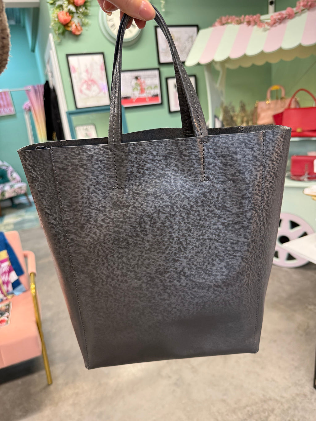 Céline Cabas Tote – Charcoal (Medium)