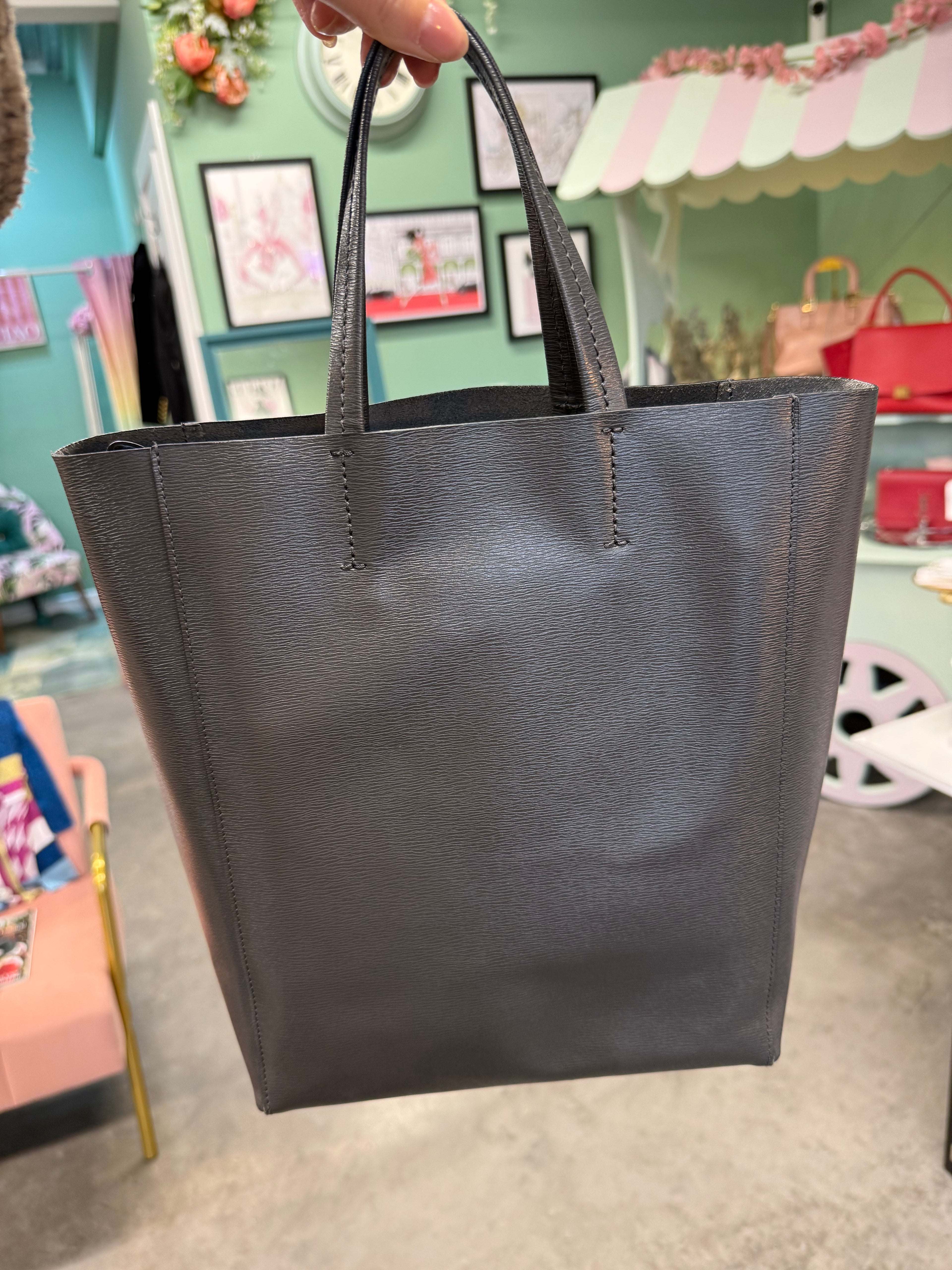 Céline Cabas Tote – Charcoal (Medium)