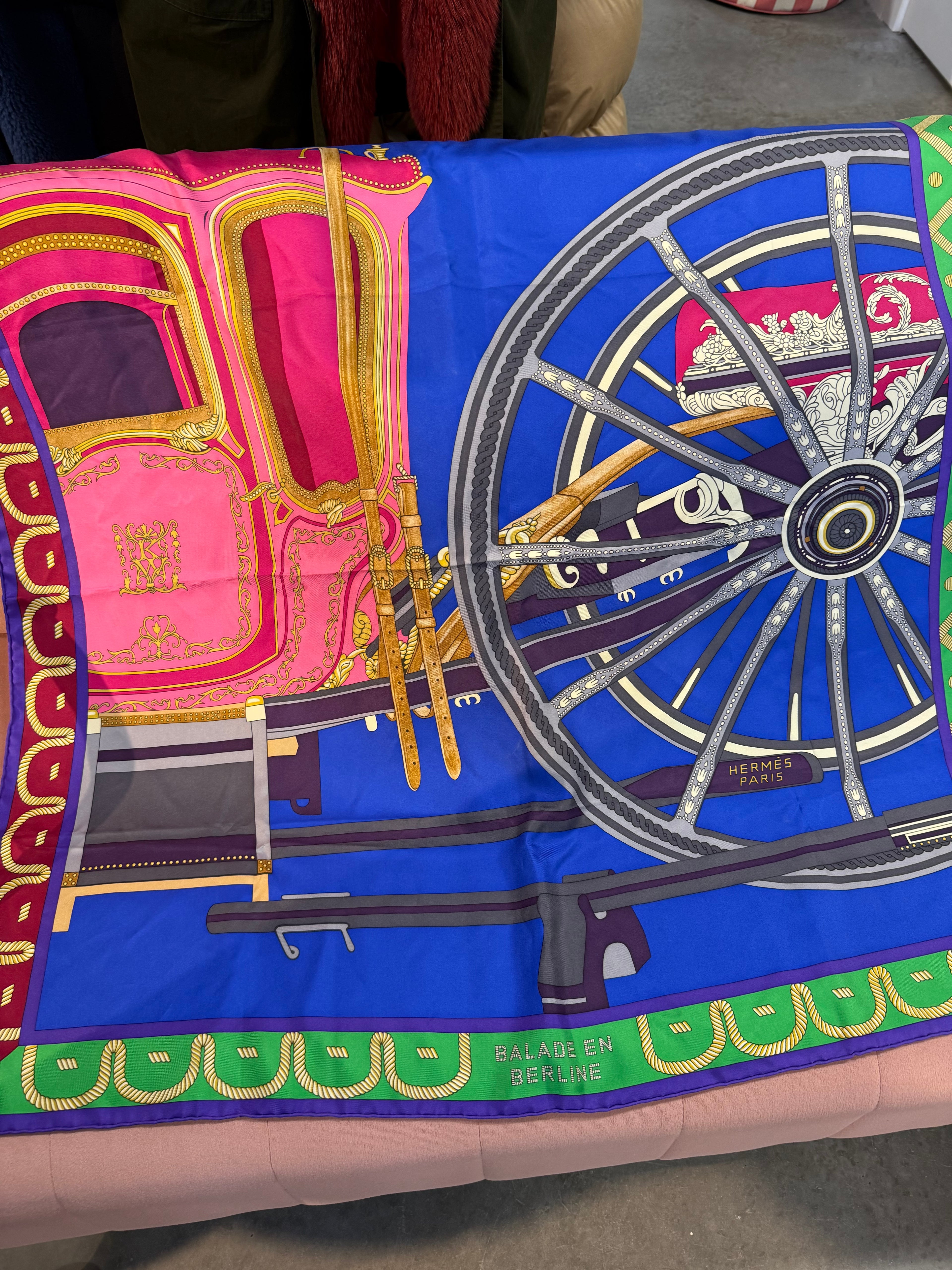 Hermès “Balade en Berline” Silk Scarf 90