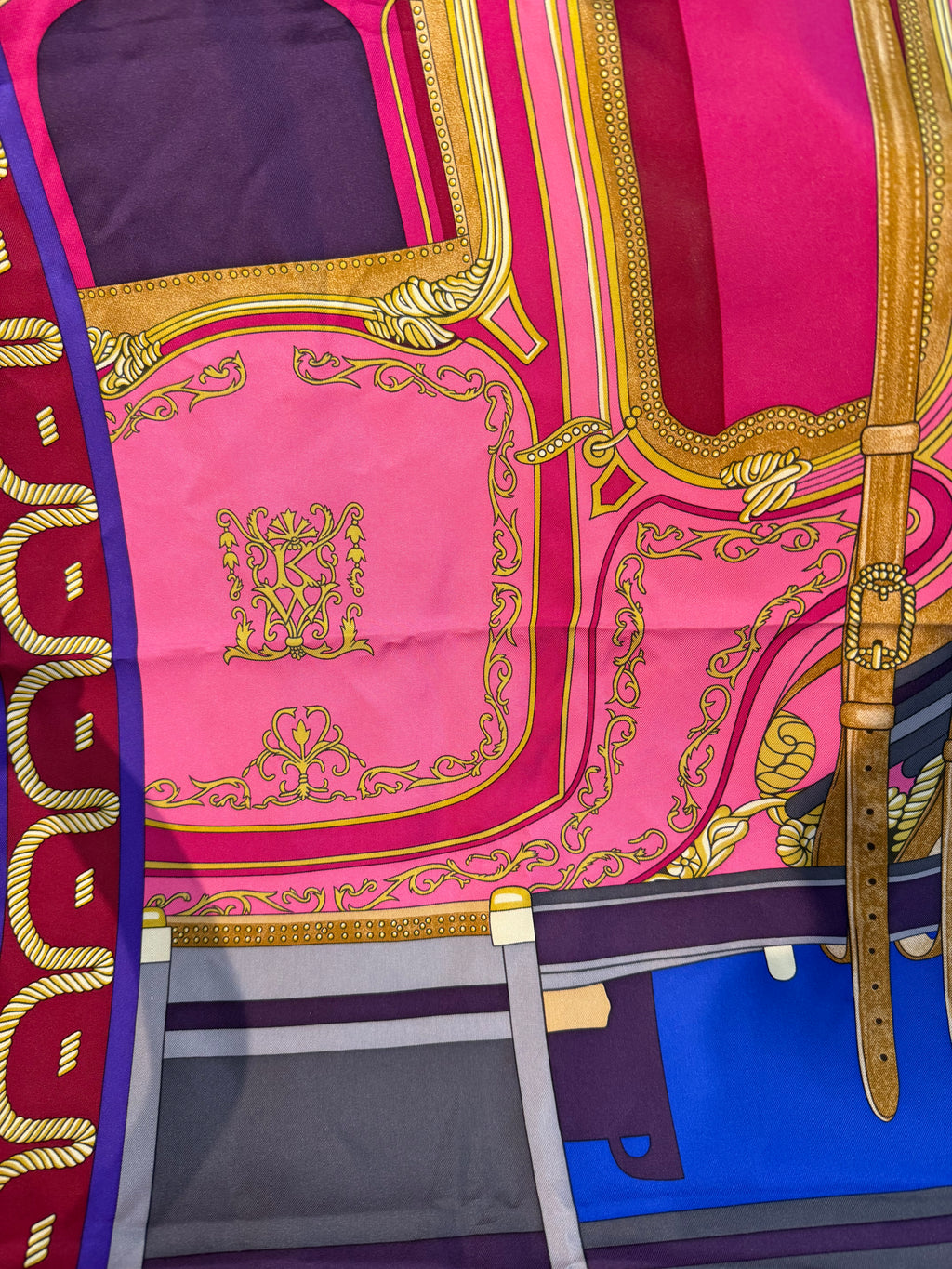 Hermès “Balade en Berline” Silk Scarf 90