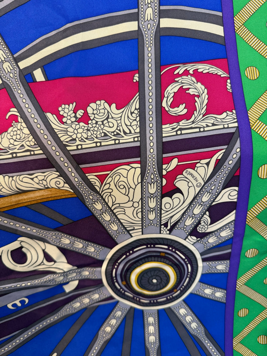 Hermès “Balade en Berline” Silk Scarf 90