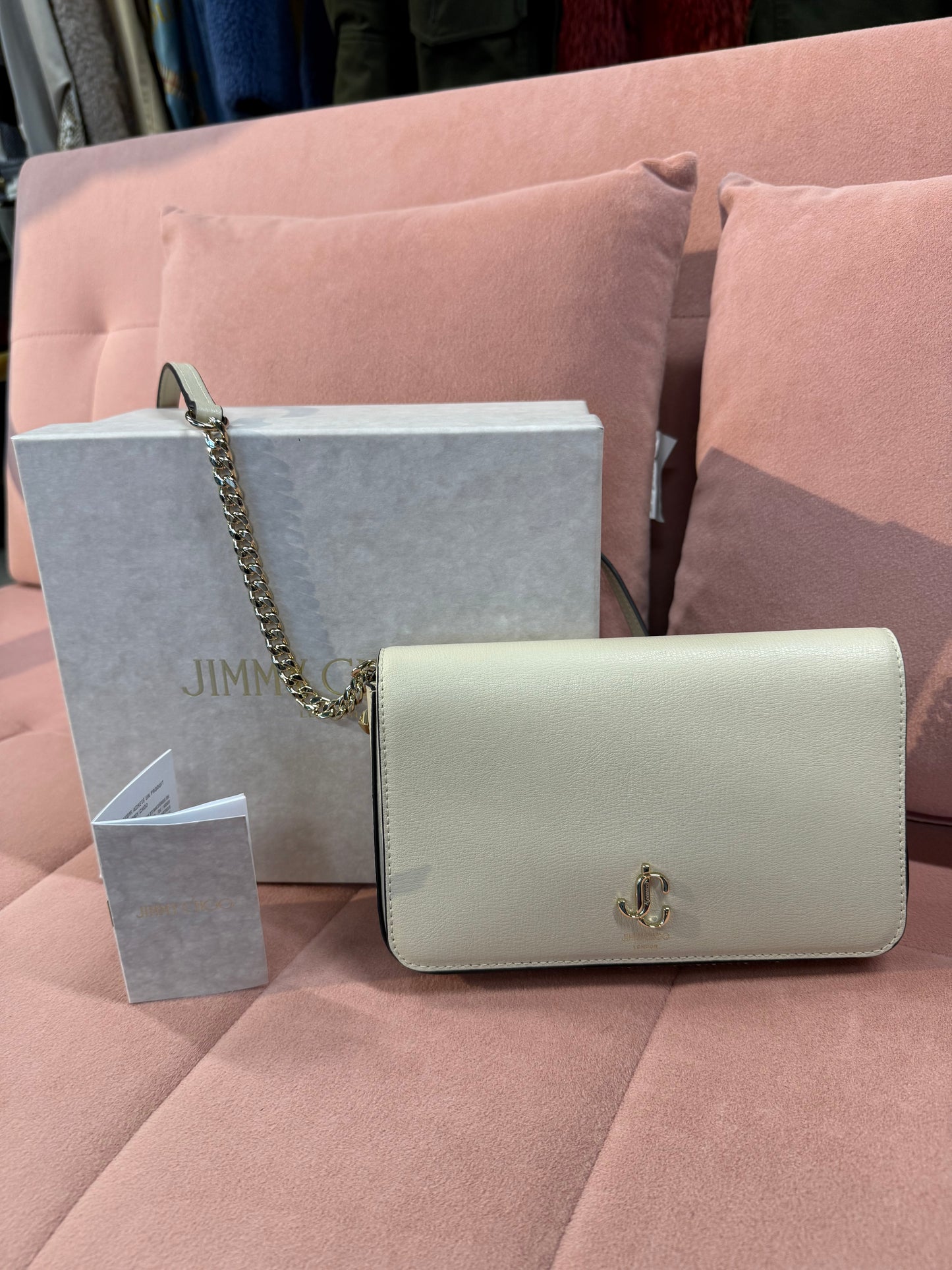 Jimmy Choo Crossbody / Shoulder Bag – Cream Leather