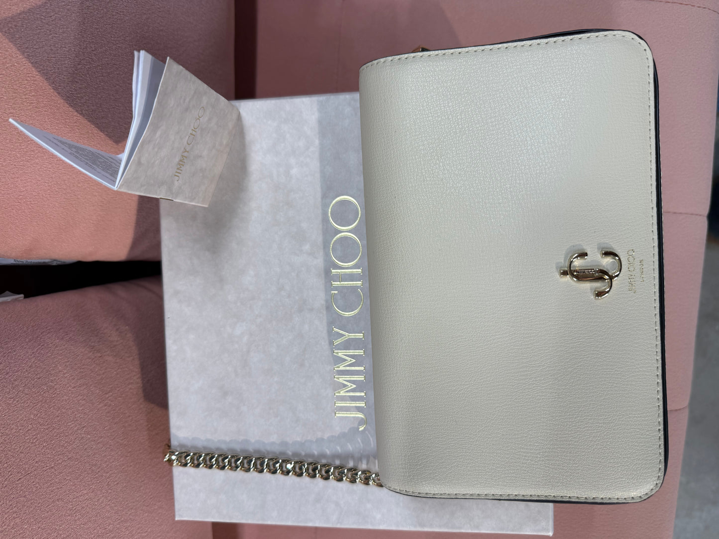 Jimmy Choo Crossbody / Shoulder Bag – Cream Leather