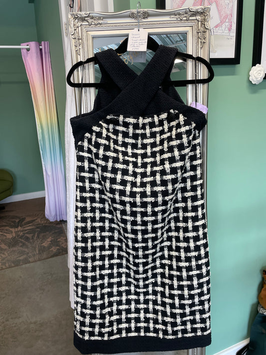 Chanel Black & White Tweed Dress – Size 12