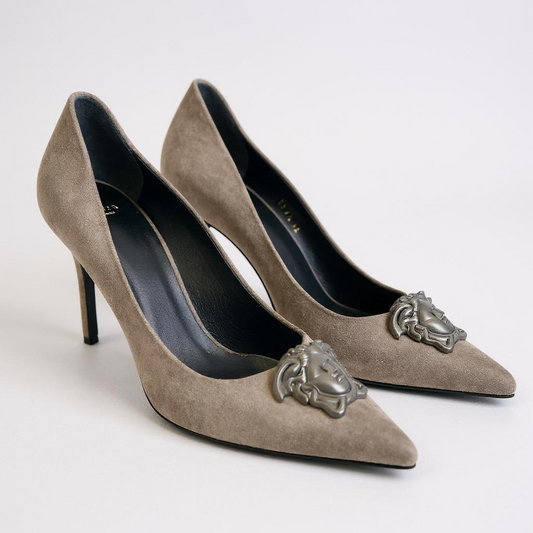 Versace suede 3D Medusa UK6