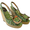 Roger Vivier Geometric Print Espadrille Wedges – UK 3