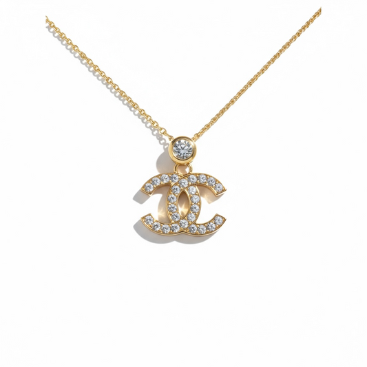 Chanel Crystal CC Pendant Necklace