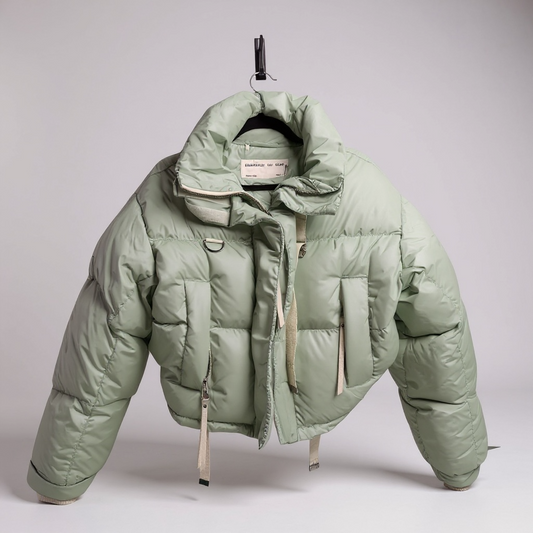 Shoreditch Ski Club Down Puffer Jacket in Pastel Mint