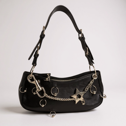 Dior Hardcore Pierced Pochette – Black Leather