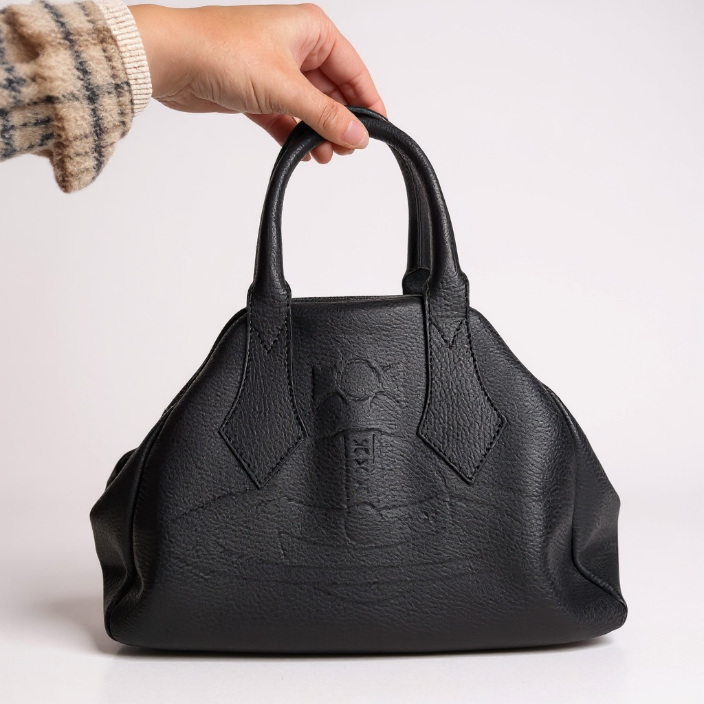 Vivienne Westwood Black Leather Bowler Bag