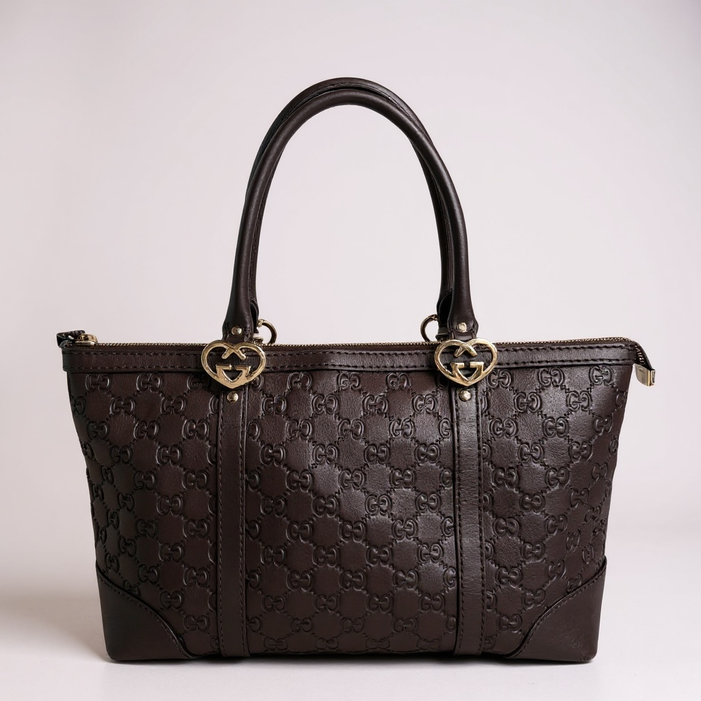 Gucci Guccissima Chocolate Brown Shoulder Tote