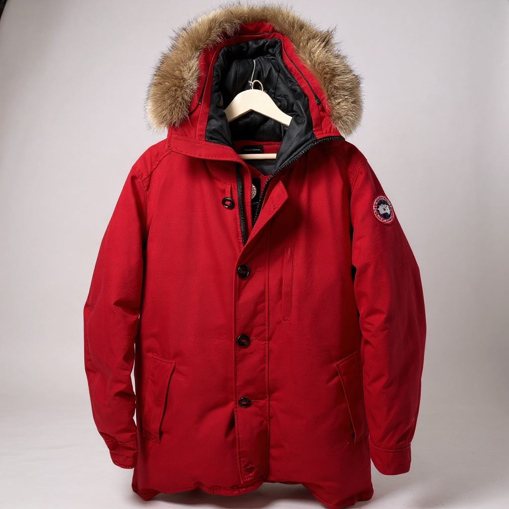 Canada Goose Fur-Trim Parka – Red | Size XL