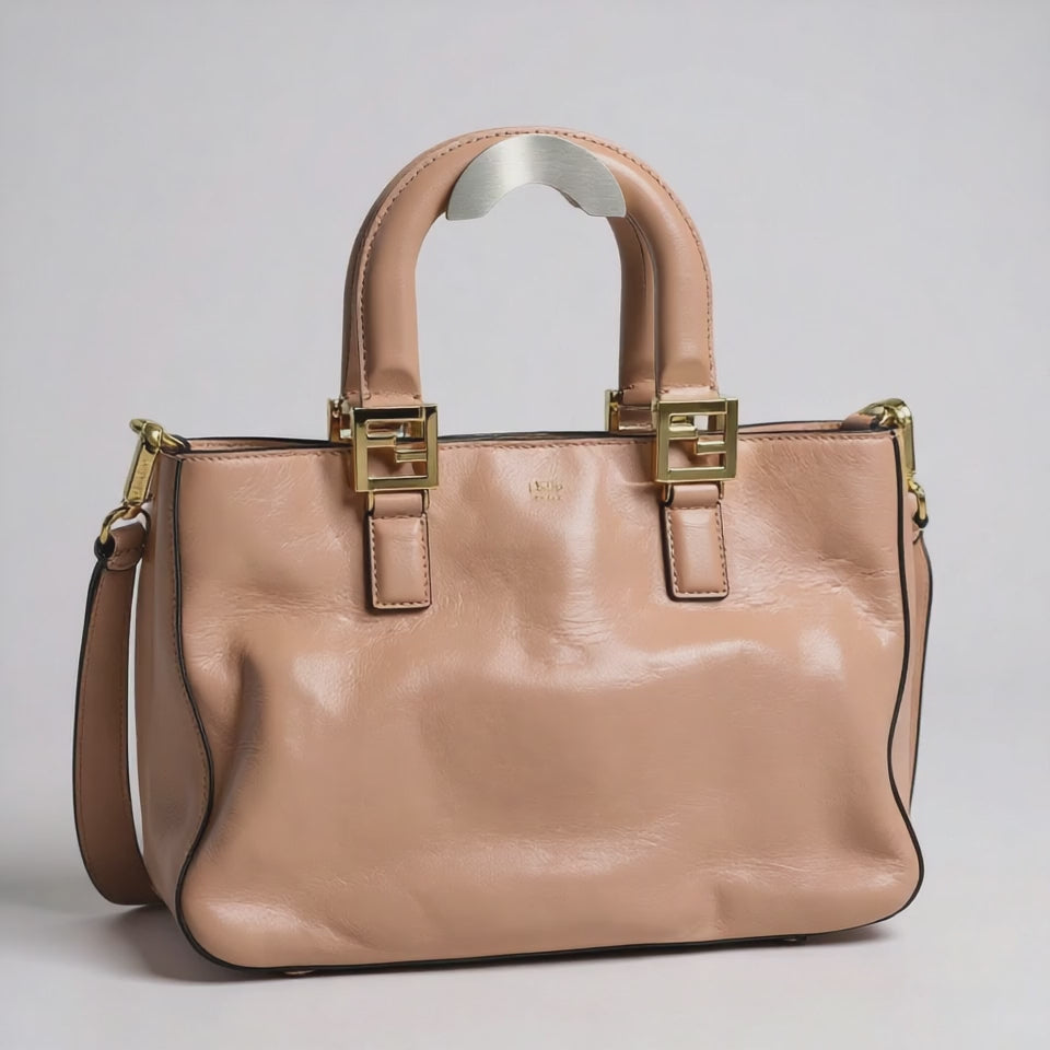 Fendi 2Jours Small Tote – Nude blush Leather